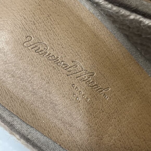 Univ Thread Wedge Women 8.5 Taupe Faux Suede Ankle Strap Platform Espadrille‎ - Picture 10 of 10